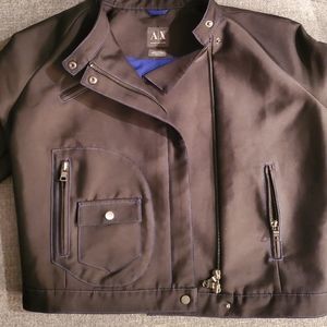Armani Exchange Black Motorcycle Jacket XS